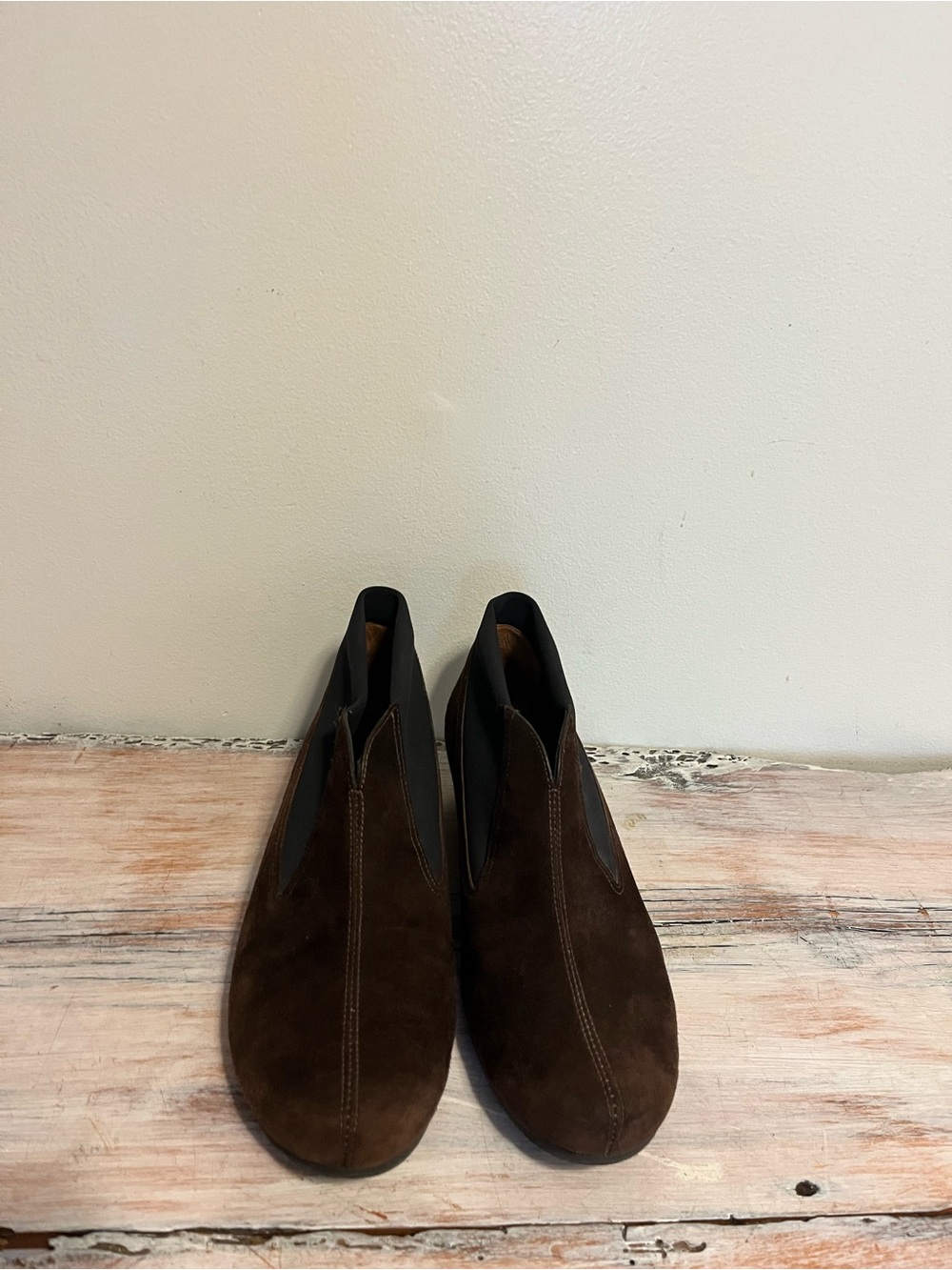 Paul Green Brown Suede Slip-On Ankle Booties